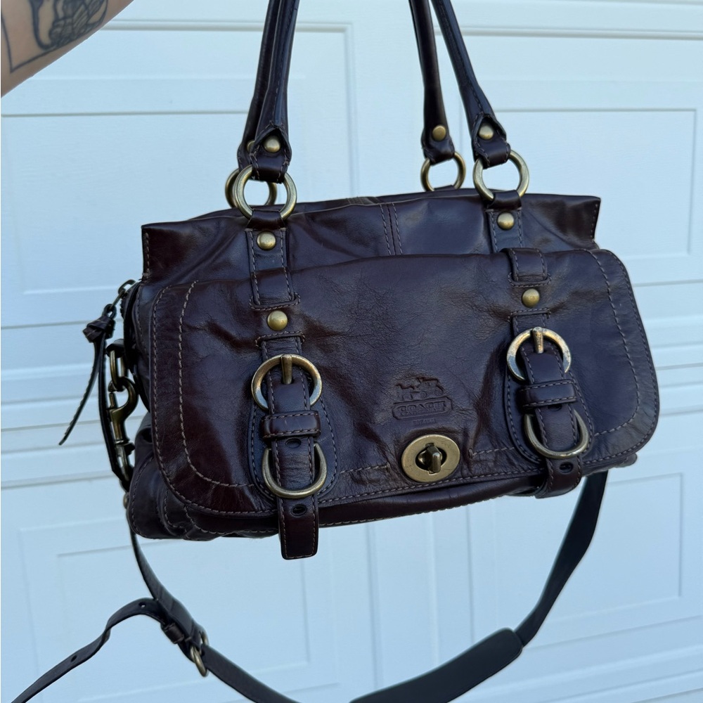 Coach Legacy Garcia Brown Leather Shoulder Bag No. E0893-12704 🤎